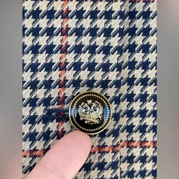 zara check gingham blazer jacket button size XS - Picture 3 of 16